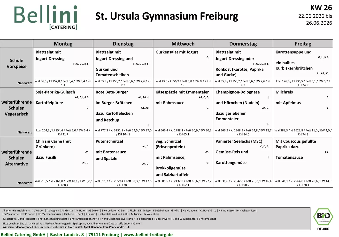 Speisepl�ne KW 26